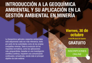 Read more about the article Webinar “Introducción a la geoquímica ambiental”